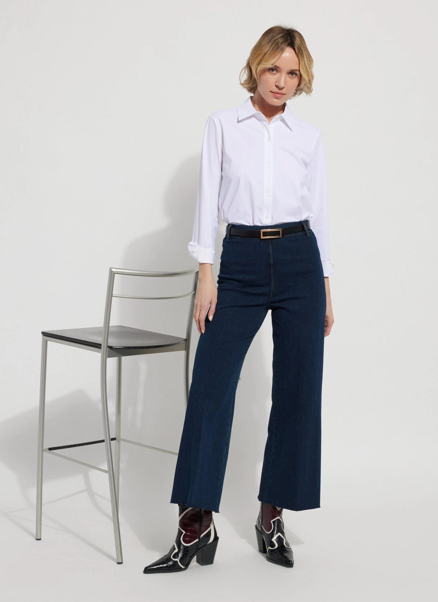 Lysse Erin Hi Waist Wide Leg Denim Pants - Double Espresso