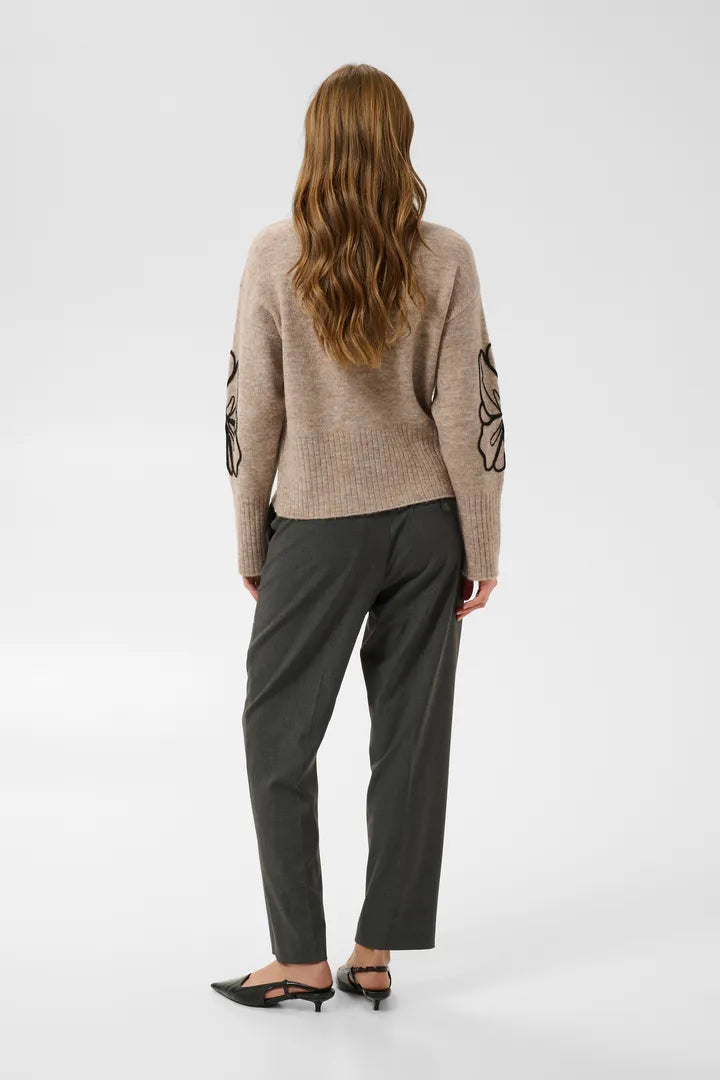 Kaffe Erin Embroidery Pullover - Desert Taupe