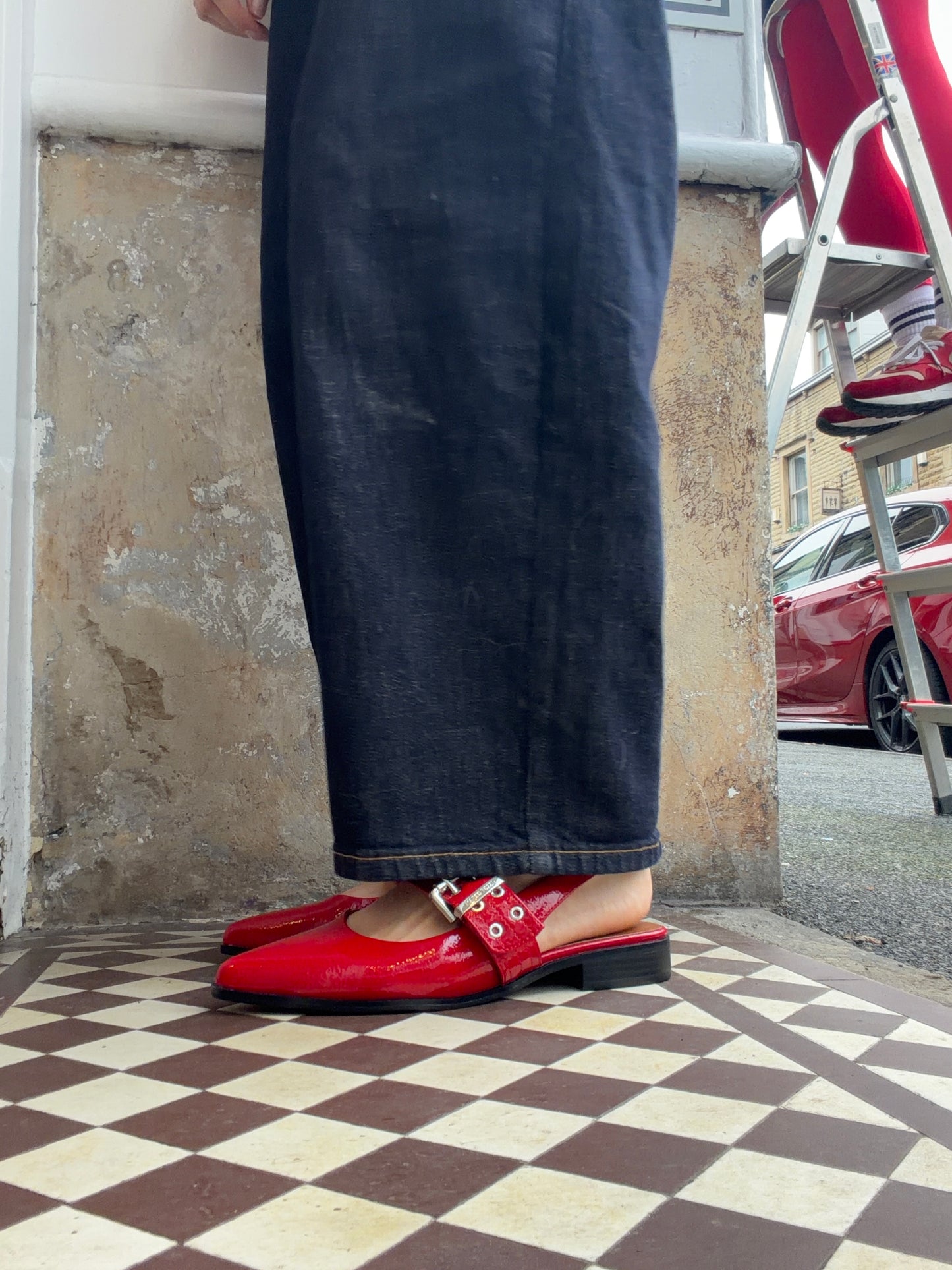 MT Flat Slingback - Red Patent