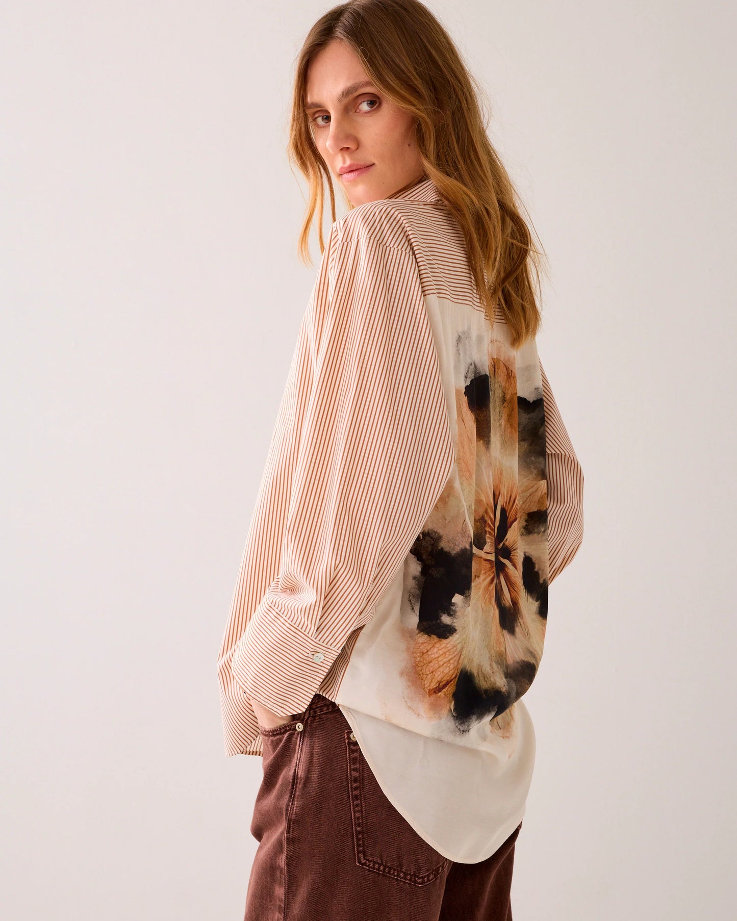 Summum Big Flower Print Shirt