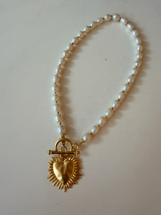 DW Heart of the Ocean Necklace - pearl/gold