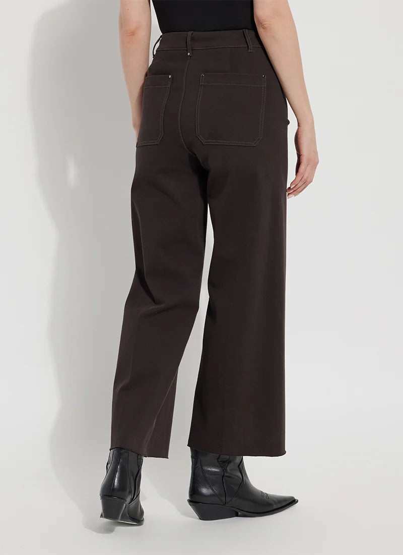 Lysse Erin Hi Waist Wide Leg Denim Pants - Double Espresso