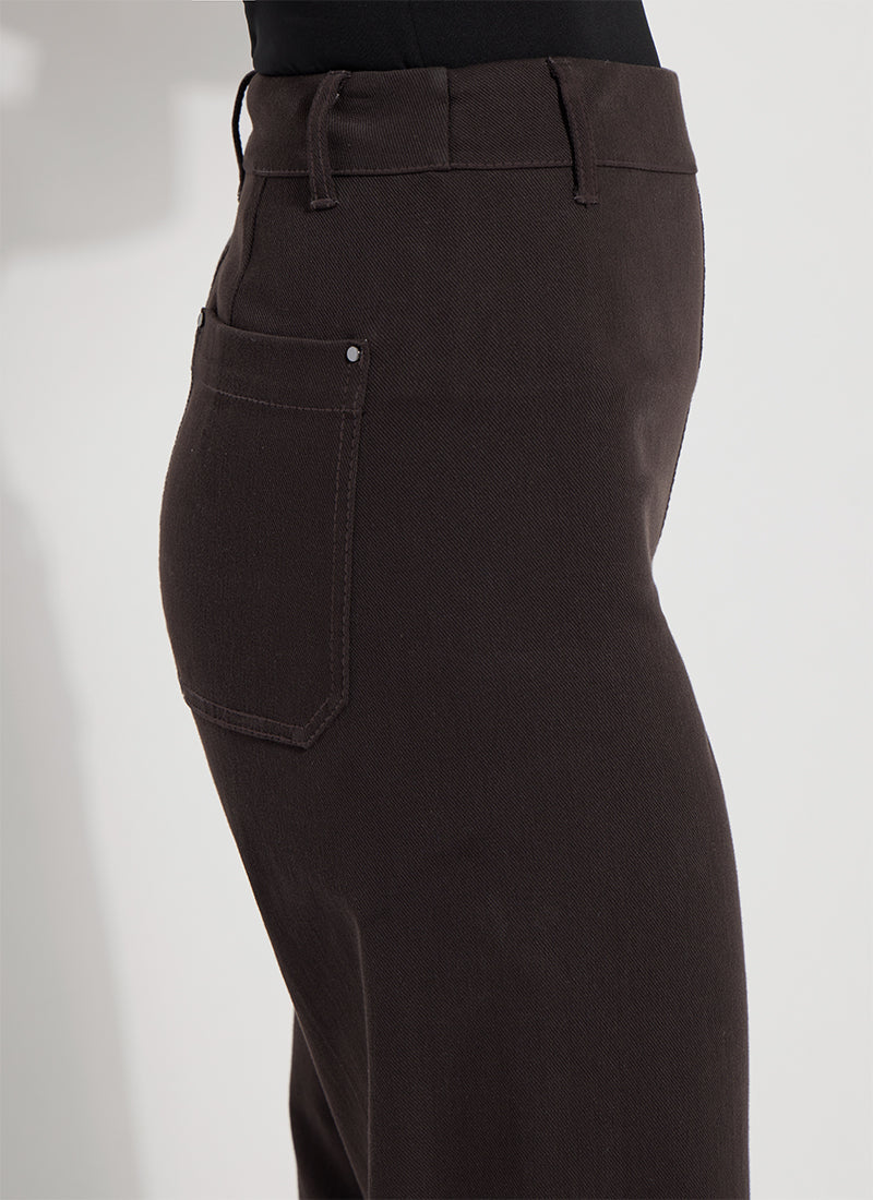 Lysse Erin Hi Waist Wide Leg Denim Pants - Double Espresso