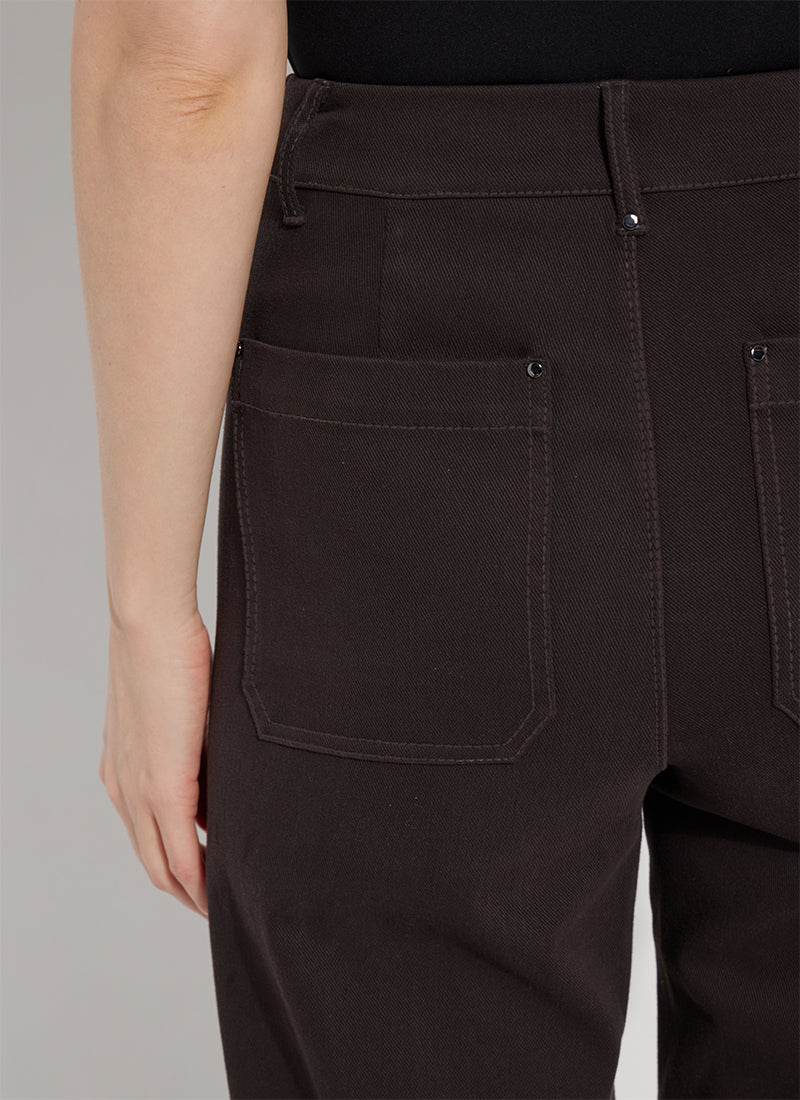 Lysse Erin Hi Waist Wide Leg Denim Pants - Double Espresso