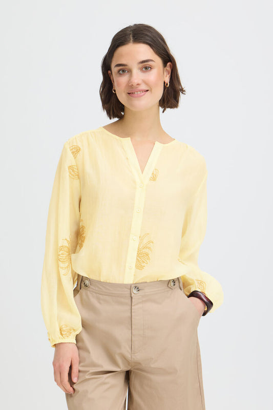 Fransa Wina Shirt - Pastel Yellow