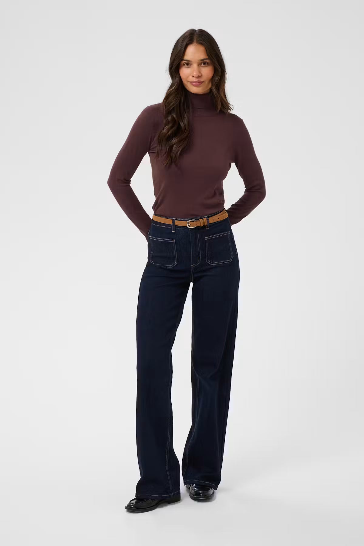 Kaffe Astrid Roll Neck - Fudge