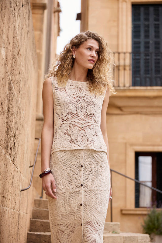 Fransa Prim Top - Oatmeal