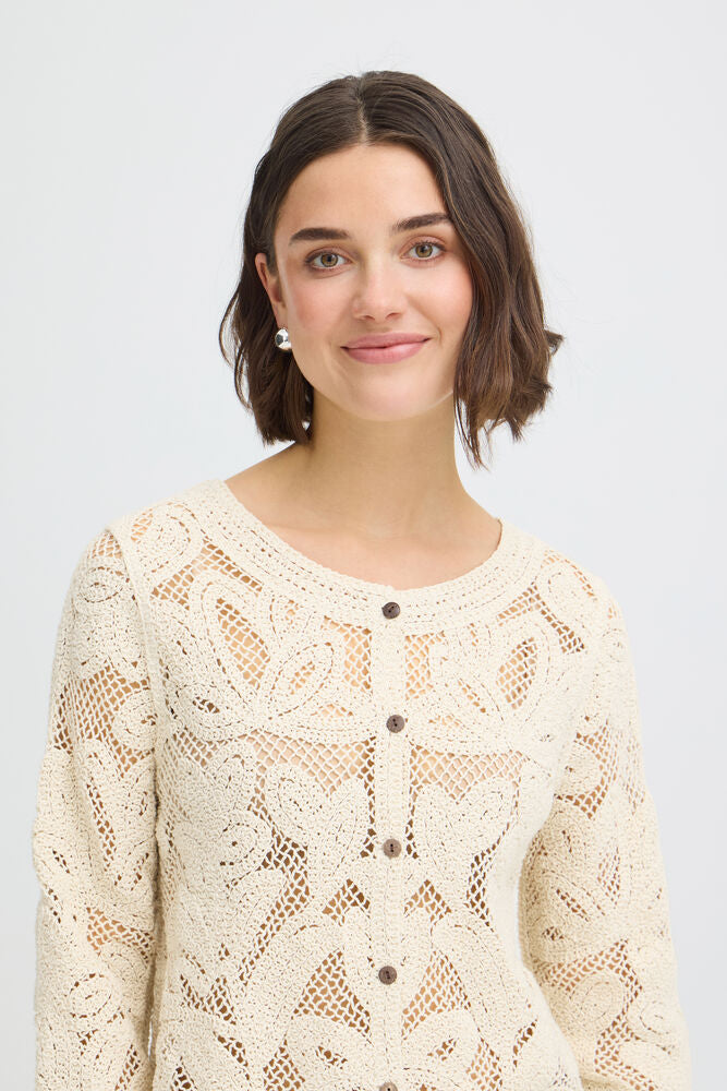 Fransa Prim Cardigan - Oatmeal