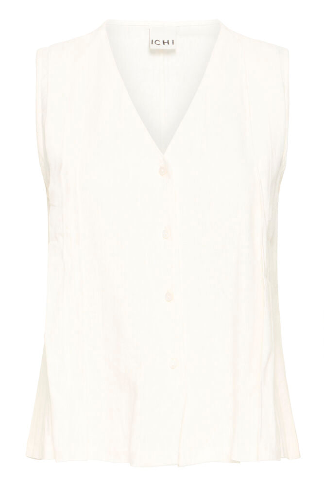 ICHI Linno Sleeveless Top - Cloud Dancer