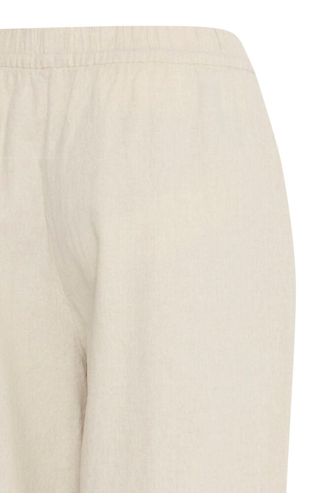 ICHI Linno Barrel Pants - Natural Ecru