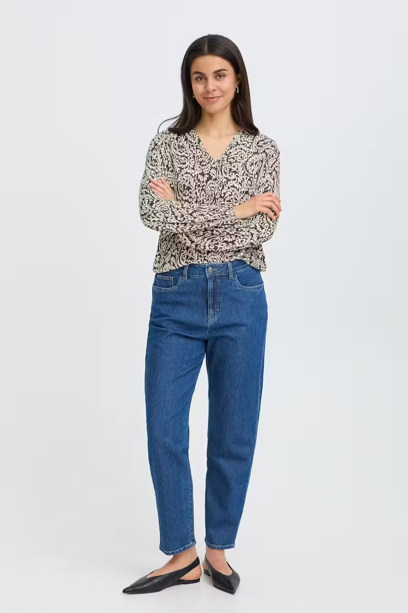 Fransa Amy Blouse - Hot Fudge