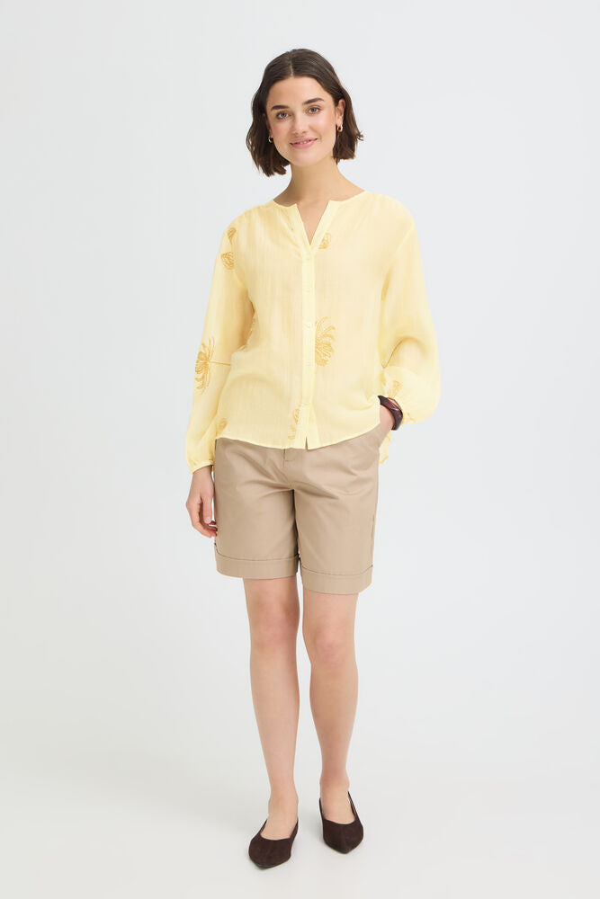 Fransa Wina Shirt - Pastel Yellow