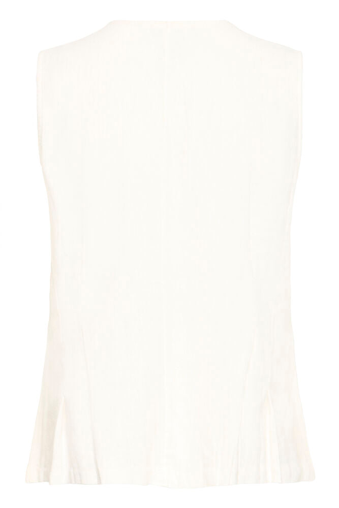 ICHI Linno Sleeveless Top - Cloud Dancer