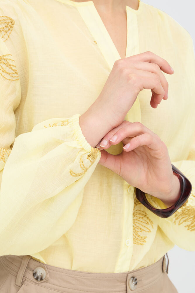 Fransa Wina Shirt - Pastel Yellow