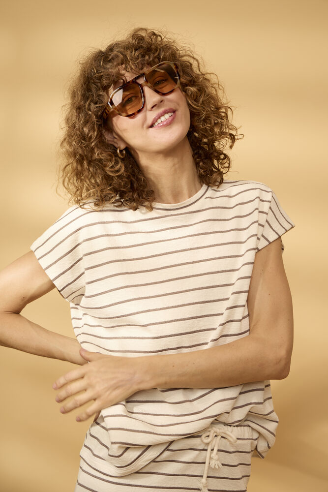 Fransa Fauna Tee - Mountain Stripe
