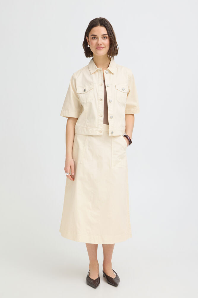 Fransa Twill Jacket - Whisper White