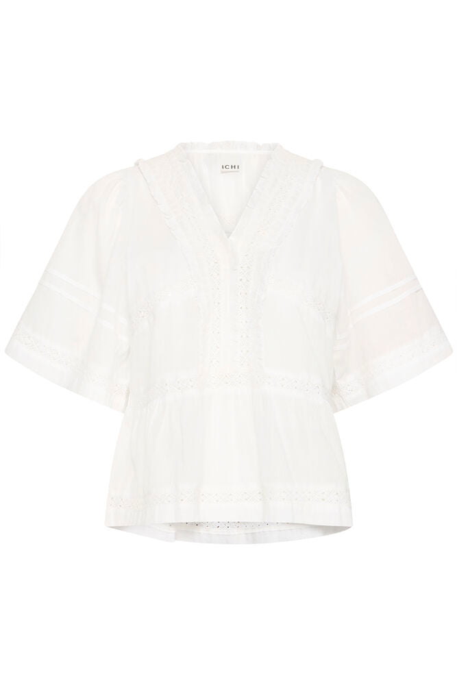 ICHI Voilana Blouse - Cloud Dancer