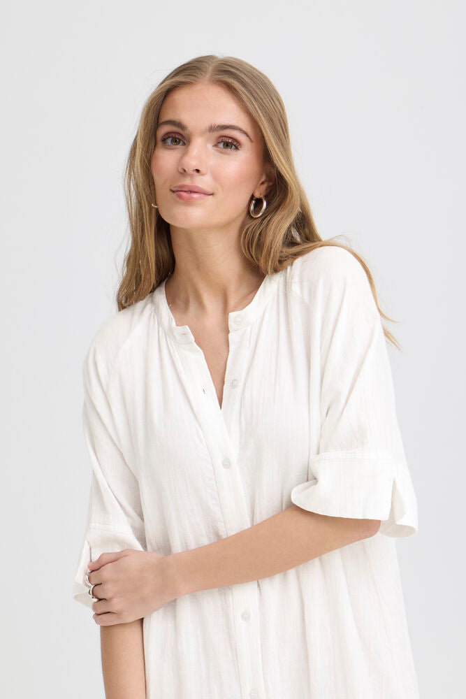 ICHI Foxa Midi Dress - Cloud Dancer