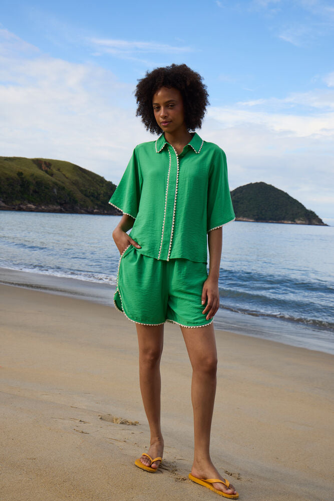 ICHI Leni Shorts - Greenbriar