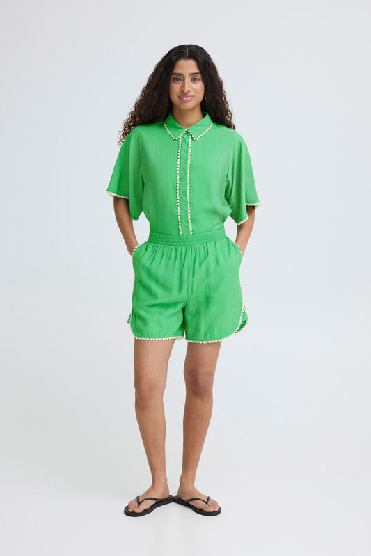 ICHI Leni Shorts - Greenbriar