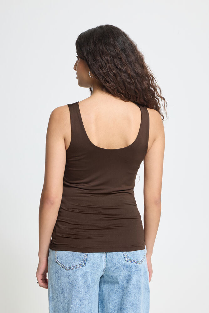 ICHI Gro Vest Top - Chocolate