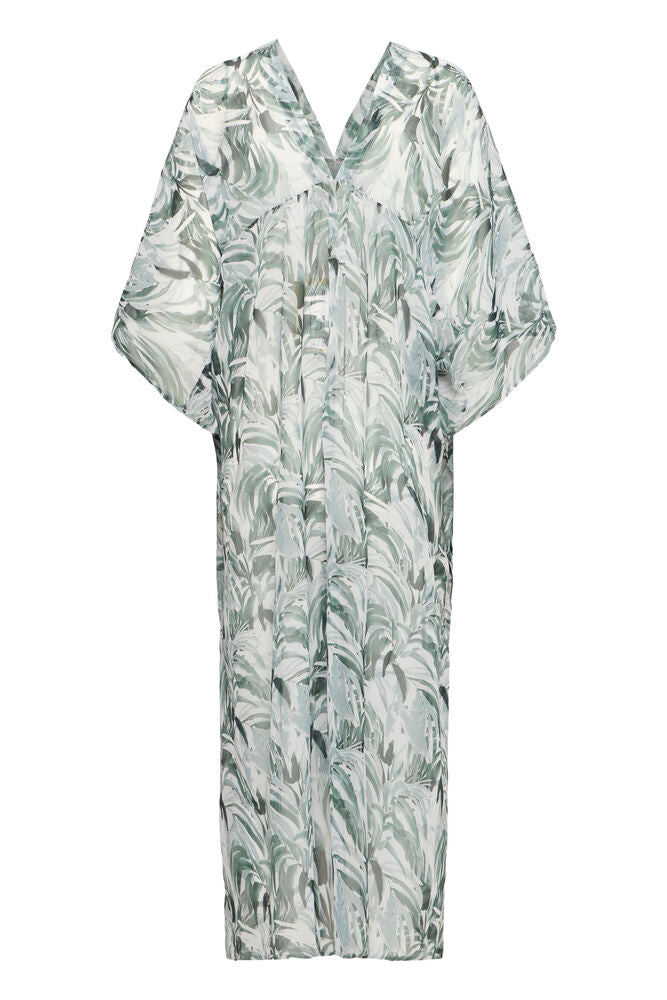 Fransa Natala Kaftan - Green Palm Leaf