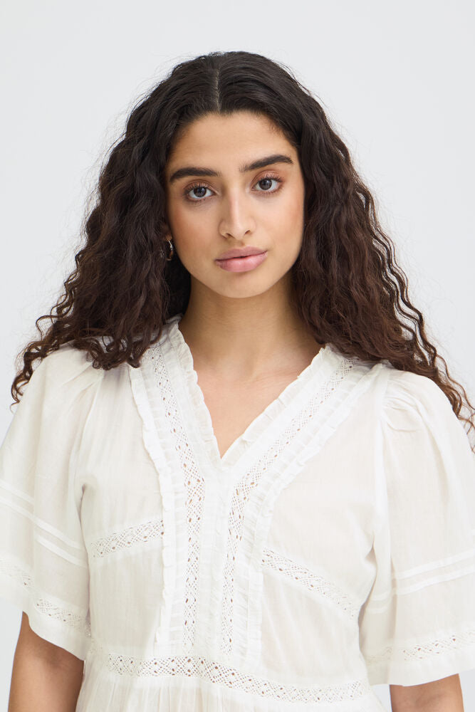 ICHI Voilana Blouse - Cloud Dancer