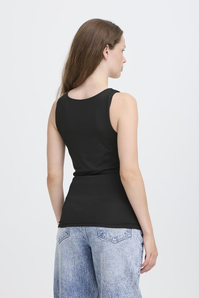 ICHI Gro Vest Top - Black