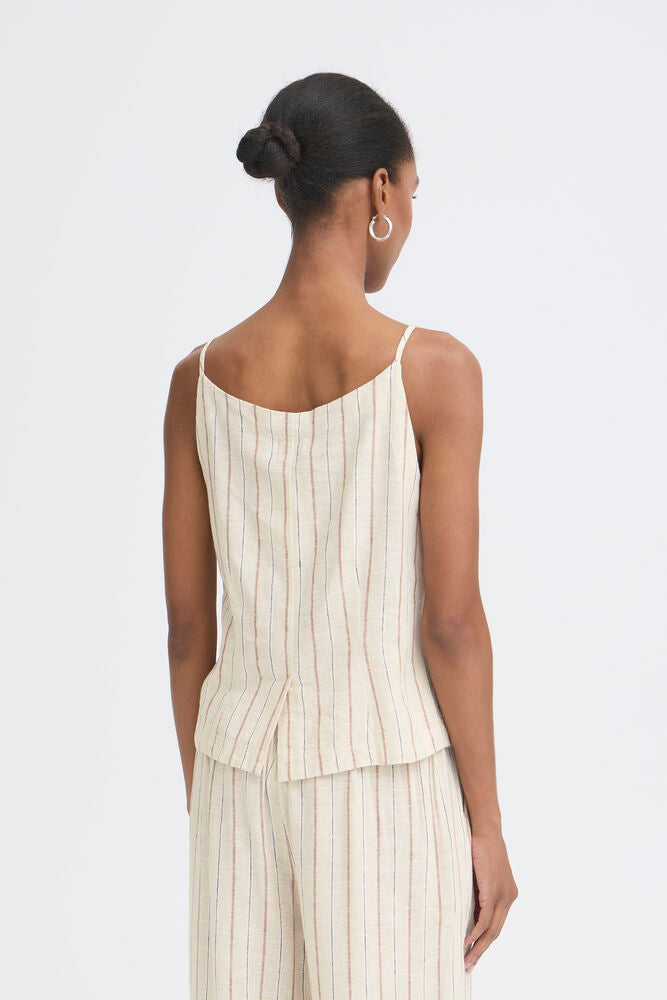 ICHI Linno Top - Brown Stripe