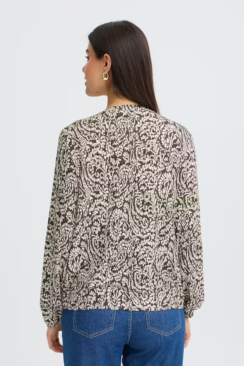 Fransa Amy Blouse - Hot Fudge