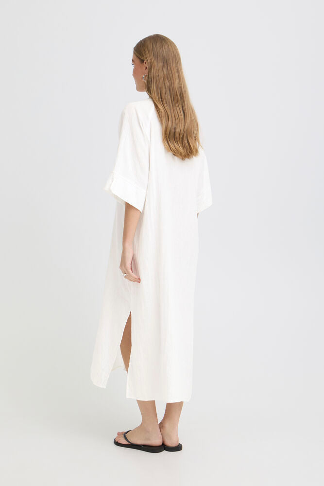 ICHI Foxa Midi Dress - Cloud Dancer