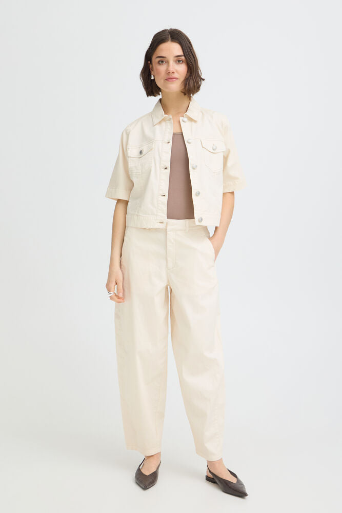 Fransa Twill Pants - Whisper White