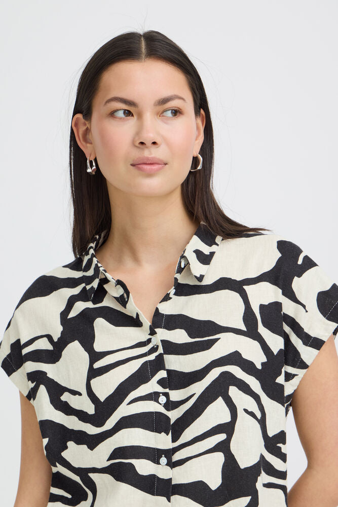ICHI Linno Shirt - Graphic Animal