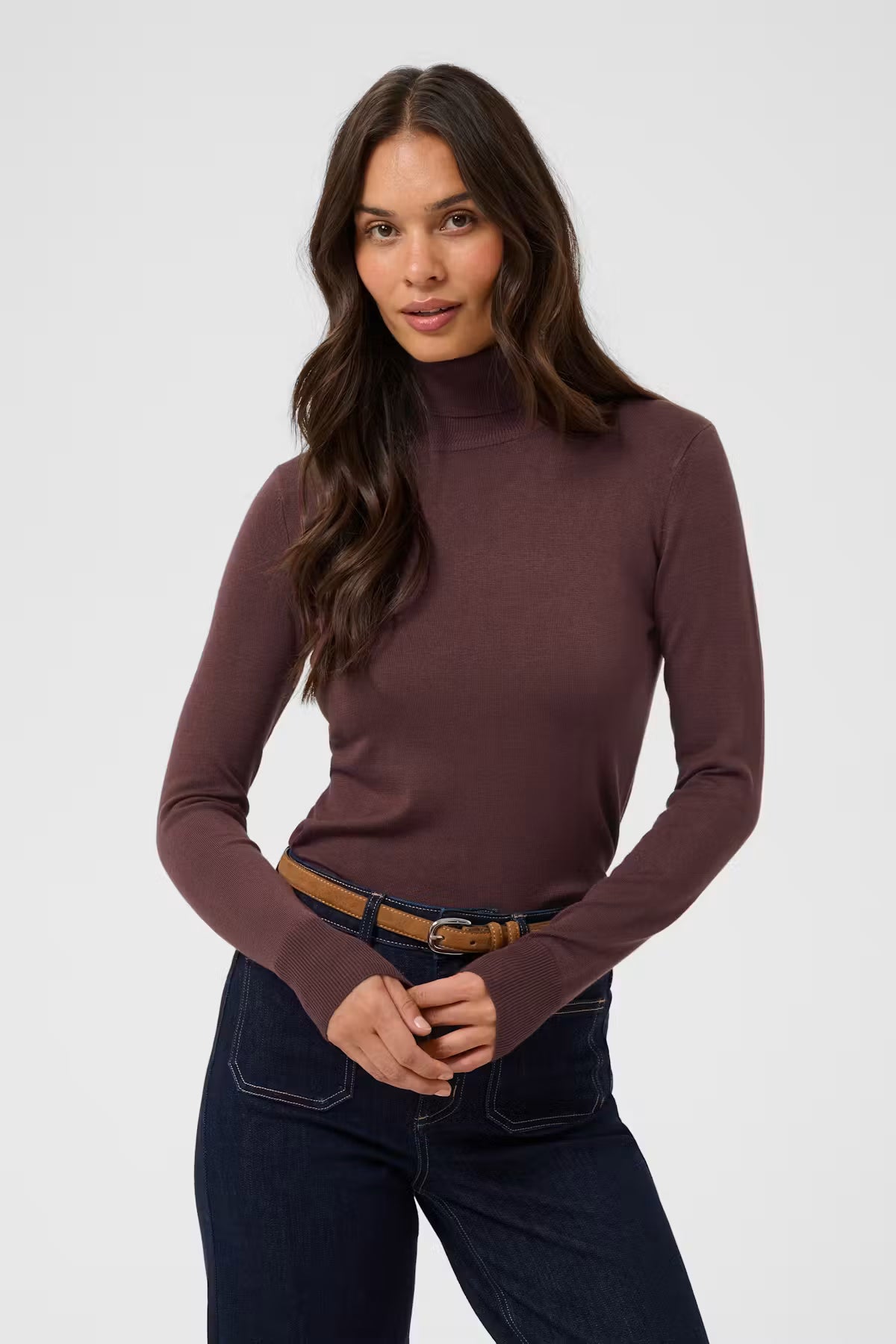 Kaffe Astrid Roll Neck - Fudge