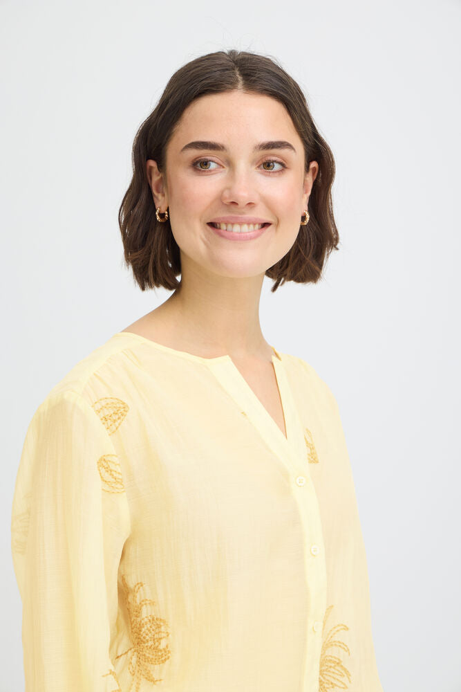 Fransa Wina Shirt - Pastel Yellow