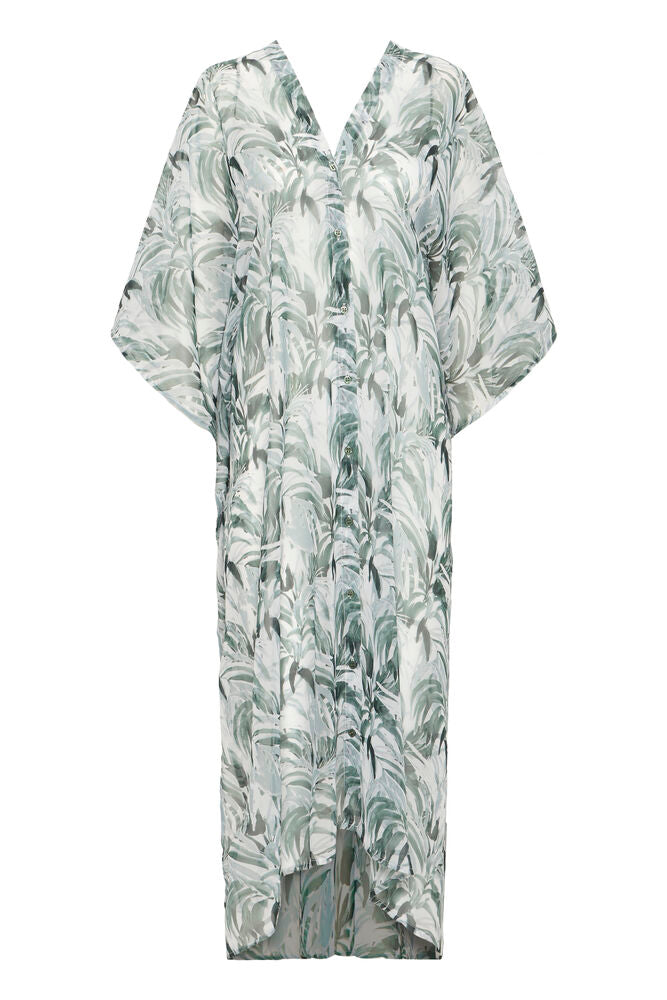 Fransa Natala Kaftan - Green Palm Leaf