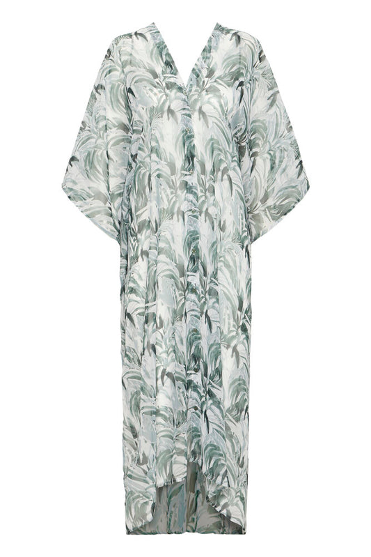 Fransa Natala Kaftan - Green Palm Leaf