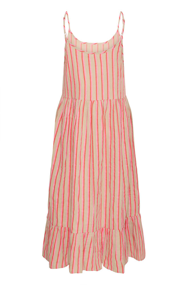 ICHI Foxa Midi Dress - Azalea Stripe