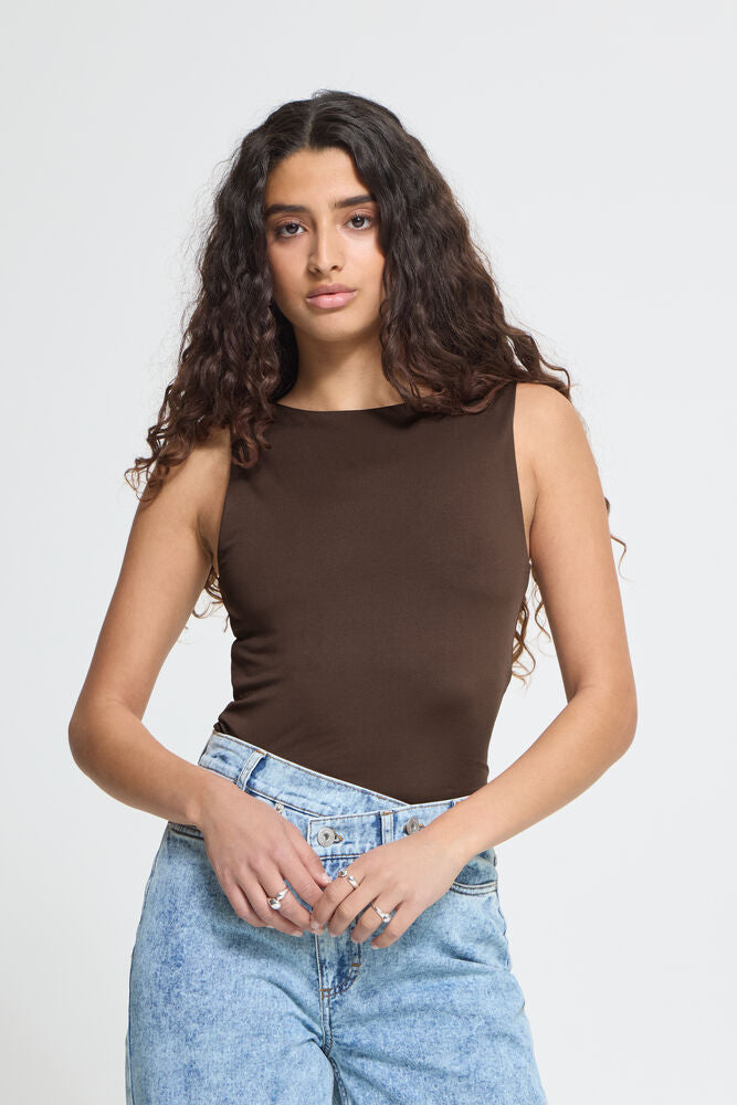 ICHI Gro Vest Top - Chocolate