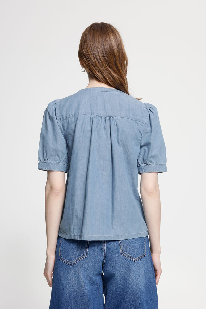 ICHI Ancey Blouse - Washed Blue