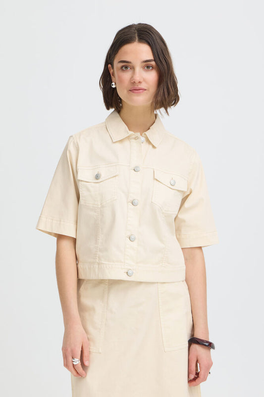 Fransa Twill Jacket - Whisper White