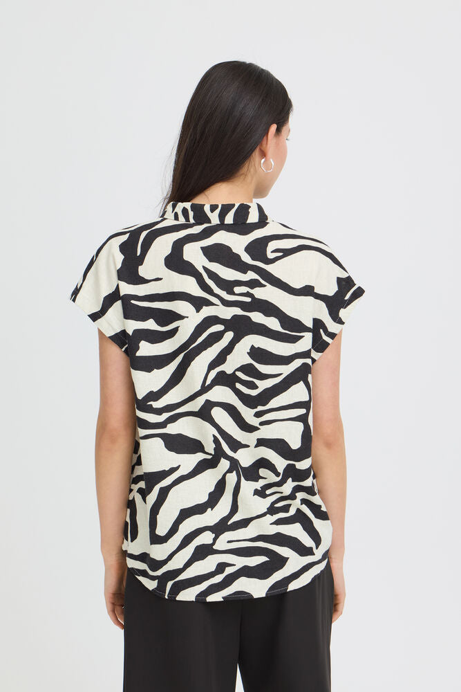 ICHI Linno Shirt - Graphic Animal