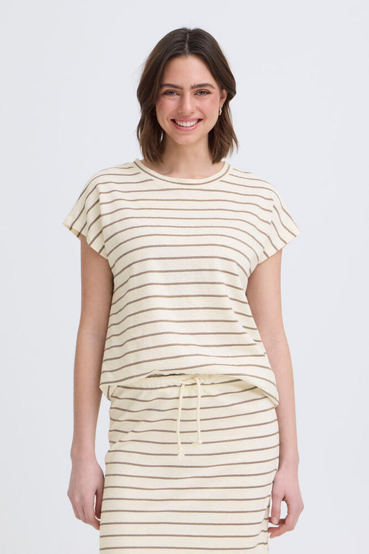 Fransa Fauna Tee - Mountain Stripe