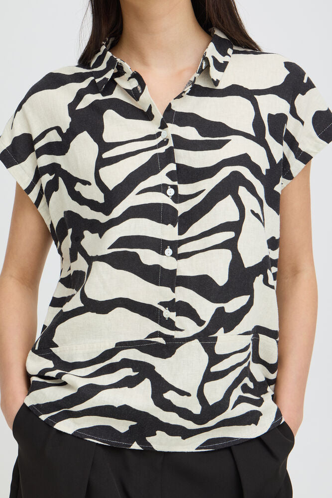 ICHI Linno Shirt - Graphic Animal