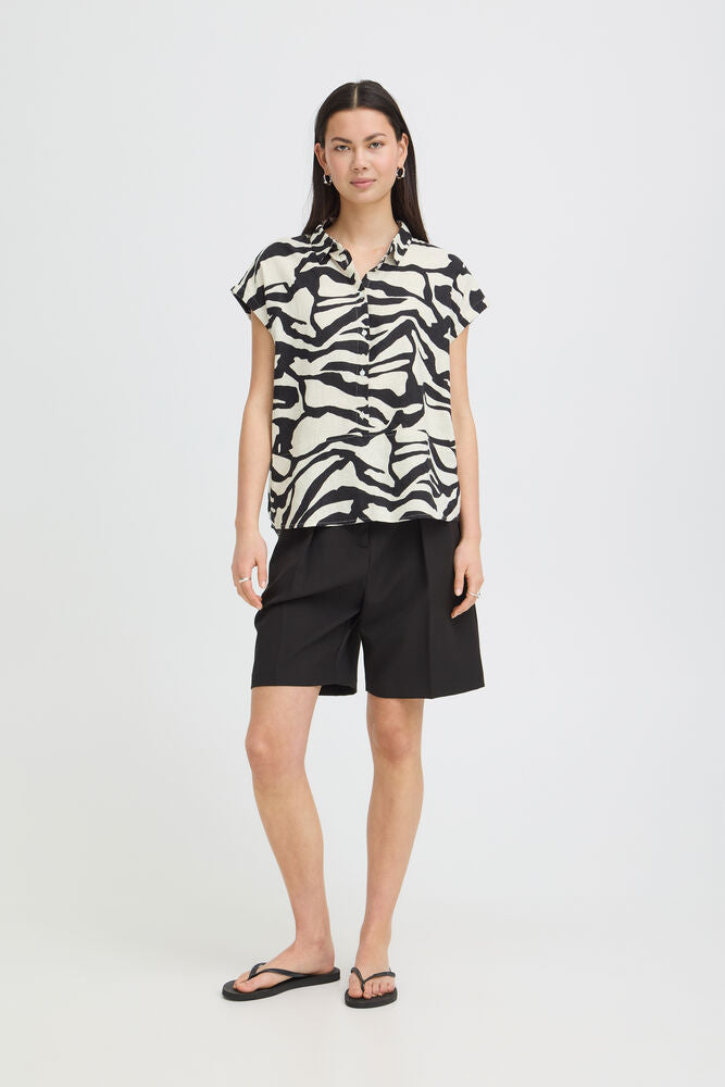 ICHI Linno Shirt - Graphic Animal