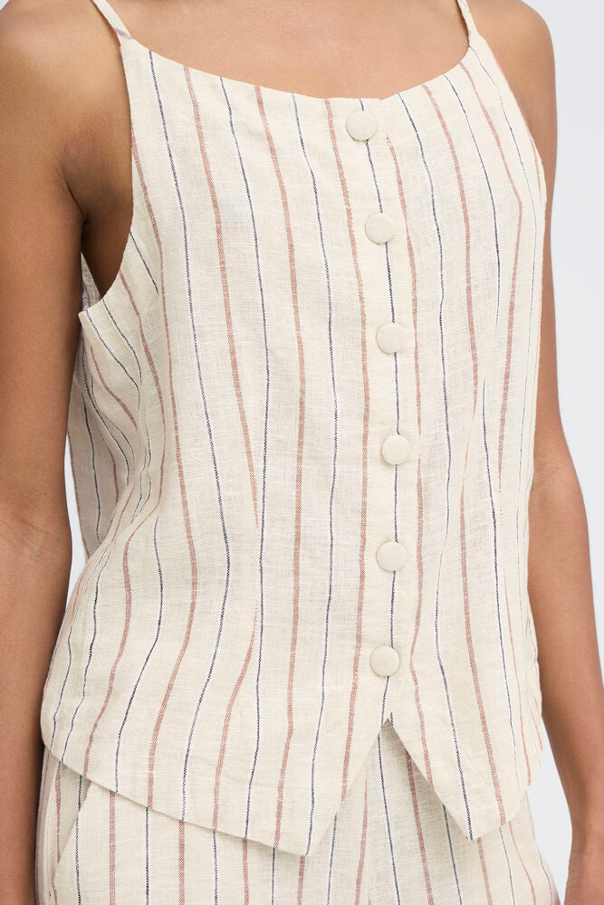 ICHI Linno Top - Brown Stripe