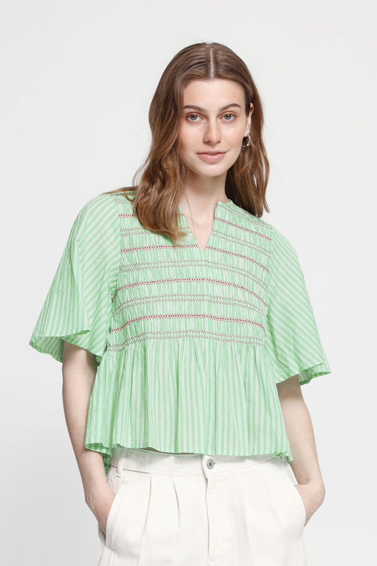 ICHI Locy Blouse - Green