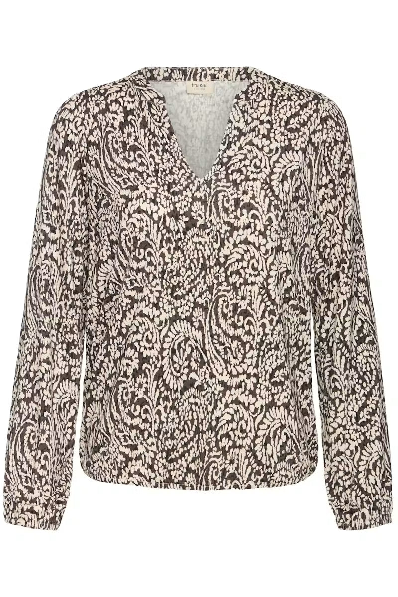 Fransa Amy Blouse - Hot Fudge