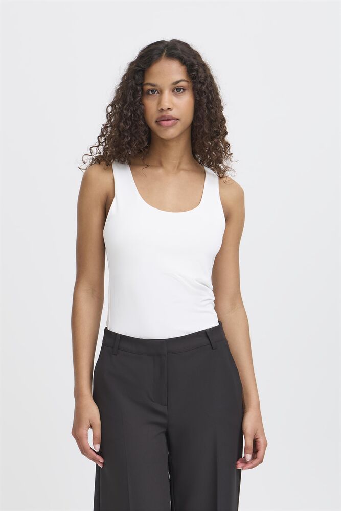 ICHI Gro Vest Top - Cloud Dancer