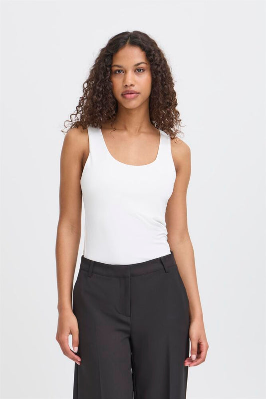 ICHI Gro Vest Top - Cloud Dancer